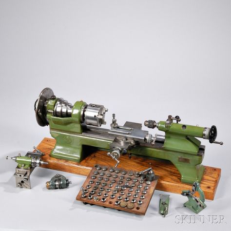 Schaublin-Villeneuve 70mm Clock and Watchmaker's Lathe Metal Lathe For Sale, Small Metal Lathe, Vertical Milling Machine, Metal Lathe Projects, Homemade Lathe, Science Study, Small Lathe, Machinist Tools, Clock Repair