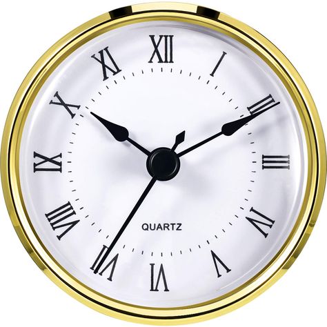 Hicarer Round Clock Insert 3-1/8 Inch (80 mm) Quartz Movement Roman Numeral Gold Trim (Gold Trim) *** To view further for this item, visit the image link. (This is an affiliate link) Clock Craft, Roman Numeral Clock, Clocks Back, Classic Clocks, Oversized Wall Clock, Diy Clock Wall, Old Clocks, Clock Movements, Round Clock