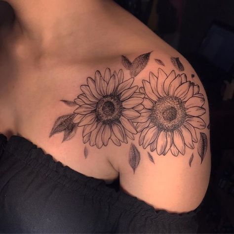 Tattoo Buddhist, Sunflower Tattoo Sleeve, Sunflower Tattoo Shoulder, Palm Tattoos, Shoulder Tattoos, Sunflower Tattoos, Shoulder Tattoos For Women, Sunflower Tattoo Design, Sunflower Tattoo