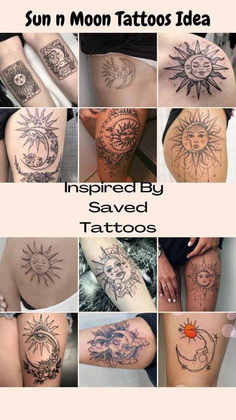 Sun N Moon Tattoo Design, Sun And Moon Tattoo Meaning, Moon Tattoo Meaning, Sun And Moon Tattoos, Meaning Art, Moon Sun Tattoo, Sun And Moon Tattoo, Tattoos Meaning, Moon Tattoos