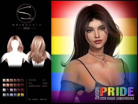 The Sims Resource - (Pride 2024) Long wavy hair 080624 Sims 4 Hair Male, Pelo Sims, All Hairstyles, Sims Hair, Sims 1, Long Wavy Hair, Sims 4 Cc Finds, Sims 4 Clothing, Sims 4 Cc