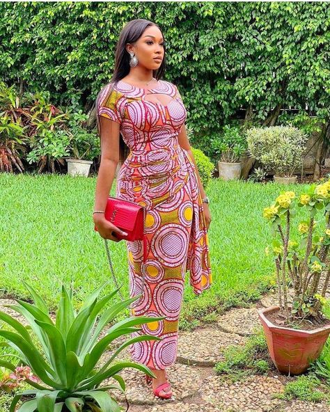 A Moment Fitted Ankara Fabric Maxi Dress With Short Sleeves, Ankara Prom Dress, Ankara Dress Designs, Ankara Long Gown Styles, Long African Dresses, Dress Ankara, Ankara Dress Styles, African Print Dress Ankara, Ankara Gown