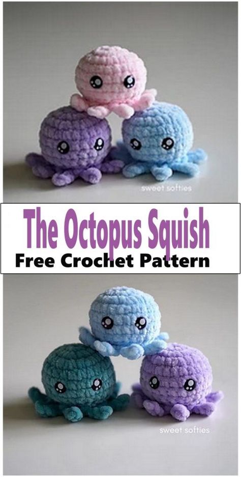 Crochet Octopus Patterns Crochet Sloth Plant Hanger, Sloth Plant Hanger, Crochet Baby Octopus, Crochet Octopus Pattern, Sloth Crochet Pattern, Octopus Crochet Pattern Free, Sloth Crochet, Crochet Lovey Free Pattern, Knit Animals