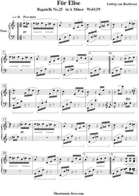 Fur Elise Sheet Music Piano Beethoven | ♪ SHEETMUSIC-FREE.COM Fur Elise Piano Notes, Fur Elise Sheet Music Piano Easy, Free Sheet Music For Piano Beginners, Beethoven Piano Sheet Music, Fun Piano Sheet Music, Free Sheet Music For Piano Printables, Easy Piano Sheet Music For Beginners Free Printable, Fur Elise Piano Letters, Free Piano Sheet Music Printables