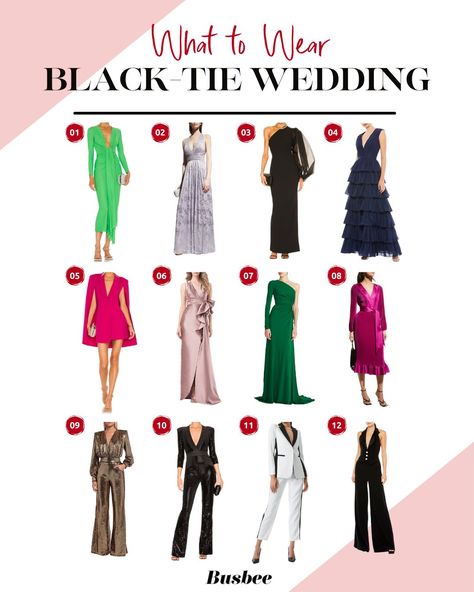 what to wear to a black tie wedding, black-tie wedding attire, women's black-tie dresses, dresses for a gala, special event dresses Black Tie Jumpsuit Outfit, Blacktie Dresscode Woman Wedding, Black Tie Vs White Tie, Black Tie Event Outfit Woman Pants, Black Tie Skirt Outfit, What To Wear To A Black Tie Event Women, Women’s Black Tie Attire, Black Tie Wedding Attire For Women, Black Tie Outfits For Women