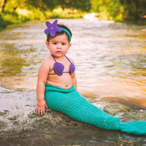 Newborn Mermaid Costume, Toddler Mermaid Costume, Toddler Mermaid Costumes, Little Mermaid Crochet, Baby Mermaid Outfit, Baby Mermaid Tail, Baby Mermaid Crochet, Newborn Mermaid, Mermaid Photo Props