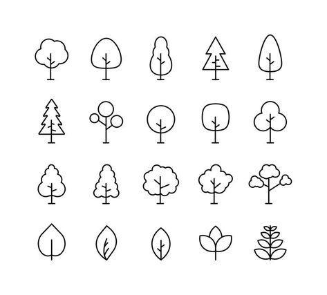 Earth Vector, Tree Drawing Simple, Vertical Farm, Tree Doodle, Dibujo Simple, Forest Drawing, Cartoon Trees, Mini Doodle, Tree Vector