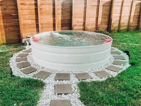 Tank Pools, Stock Pools, Pool Diy, Cozy Garden, Design Backyard, Pallet Kitchen, Garden Interior, Today Is A New Day, Stock Tank Pool