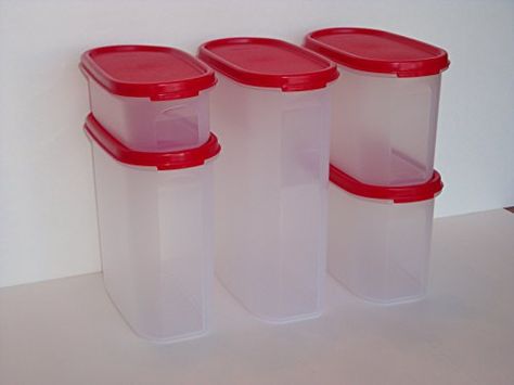 Best Kitchen Cart | Tupperware Modular Mates Oval 5 Pc Set Red ** To view further for this item, visit the image link. Note:It is Affiliate Link to Amazon. Tupperware Modular Mates, Food Storage Shelves, Kitchen Rugs Ideas, Food Storage Cabinet, Cart Ideas, Kitchen Containers, Clear Container, Food Storage Bags, Airtight Food Storage