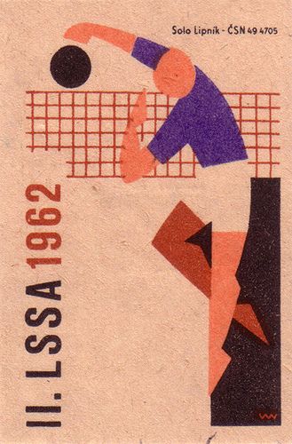 2nd Summer Spartakiad of Allied Armies 1962 | by oliver.tomas Xc Shirts, Mosaic Faces, Volleyball Posters, Drawing Bird, 달력 디자인, Volleyball Inspiration, Matchbox Label, Matchbook Art, Design Chair