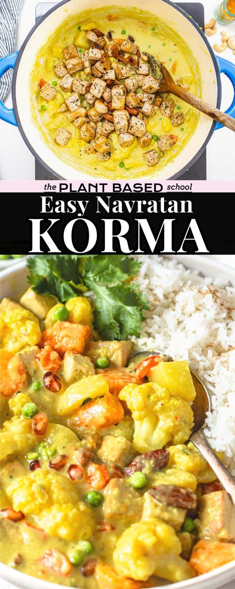 Vegan Curries, Navratan Korma, Veggie Korma, High Protein Vegetarian Meals, Vegetable Korma, Ckd Diet, Curried Lentil Soup, Plant Based School, Korma Recipe