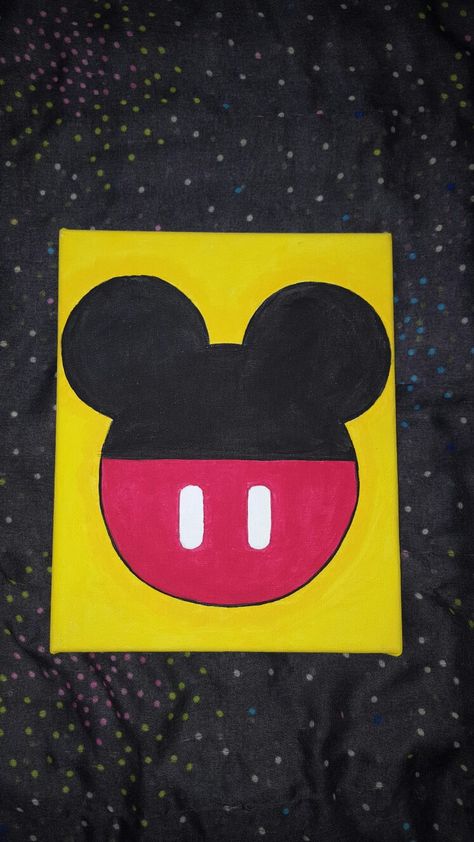 Mickey Painting Easy, Mickey Mouse Painting Ideas, Easy Mickey Mouse Painting, Disney Easy Paintings, Mickey Mouse Painting Canvases, Disney Paintings Easy, Mickey Mouse Drawing Easy, Mickey Mouse Painting, Mickey Mouse Canvas