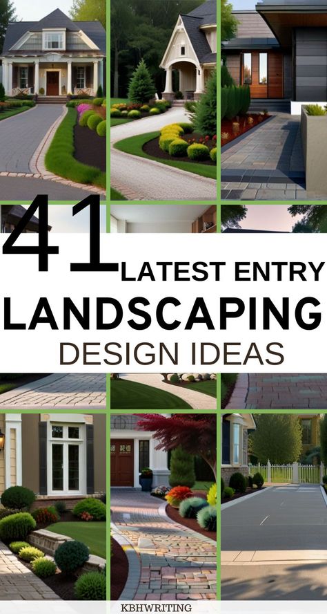 40 Modern Driveway Entry Landscaping Ideas Driveway Entrance Landscaping Entryway Front Yards, Front Driveway Landscaping Entrance, Front Yard Landscaping Driveway, Front Garden Ideas Driveway Entrance, Landscape Between Driveways, Landscaping Along Driveway, Entry Landscaping Ideas, Long Driveway Landscaping, Landscaping Entryway