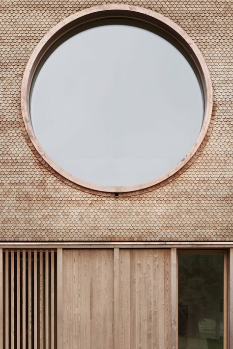 Sandstone Fireplace, Narrow Staircase, Three Eyes, Facade Cladding, Round Window, Copper Roof, Wood Architecture, Traditional Architecture, Contemporary Architecture