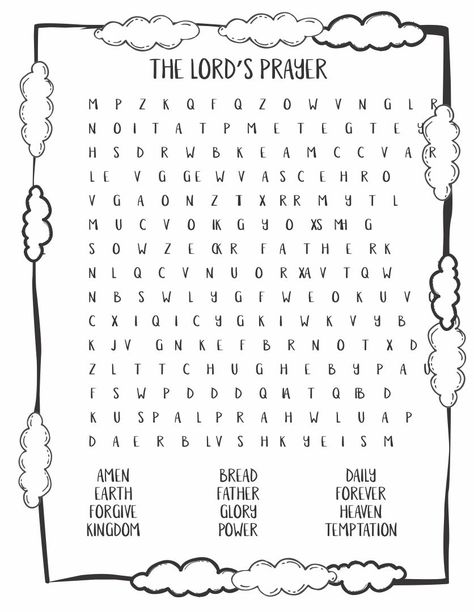 Religious Activities For Kids, Prayer Worksheets For Kids, Teaching Kids About Prayer Activities, Lords Prayer Activities For Kids, Feast Of Dedication Activities, The Lord’s Prayer Free Printable, Lord's Prayer Activities For Kids, The Lords Prayer For Kids Craft, Lord's Prayer For Kids