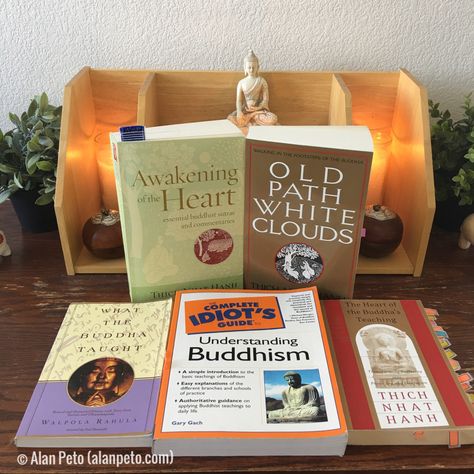 What are the best #Buddhist books for beginners?  Check out my top 5 #Buddhism book picks, and a ton of FREE resources also!  https://alanpeto.com/buddhism/top-buddhist-books/ Books For Wisdom, Buddhist Books To Read, Philosophy Books For Beginners, Buddhist Lifestyle, Books On Buddhism, Buddhist Books, Buddha Book, Buddhism For Beginners, Enlightenment Books