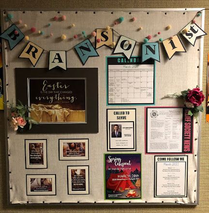 Laura's Unique Creations Lds Temple Bulletin Board Ideas, Commerce Board Decoration, Lds Ward Bulletin Board Ideas, Yw Bulletin Board Ideas, Lds Bulletin Board Ideas Ward, Notice Board Ideas Office, Relief Society Bulletin Board Ideas 2024, Ward Bulletin Board Ideas Lds, Lds Bulletin Board Ideas