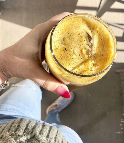 Golden Turmeric Latte Turmeric Milk Aesthetic, Curcuma Benefits, Milk Aesthetic, Turmeric Latte, Golden Milk, Medjool Dates, Iced Latte, Healthy Ideas, Trader Joe’s