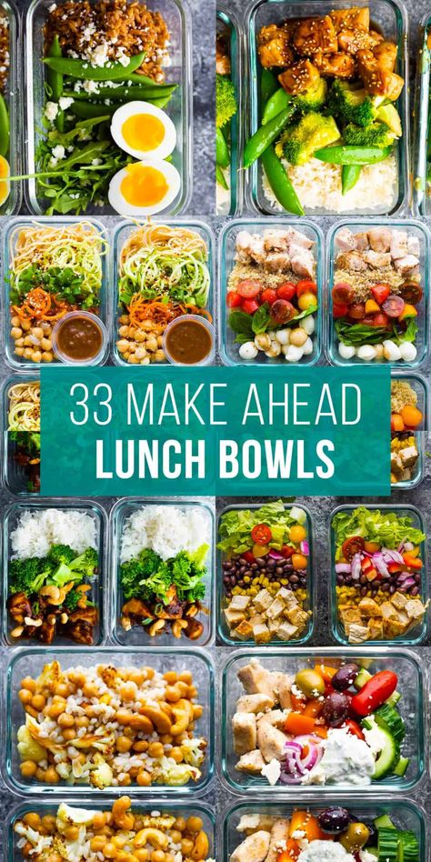 Premade Lunches For The Week, Premade Lunch Ideas, Make Ahead Lunch Bowls, Healthy Adult Lunches, Healthy Make Ahead Lunch, Premade Meals, Make Ahead Lunch, Lunch Bowl Recipe, Sweet Peas And Saffron