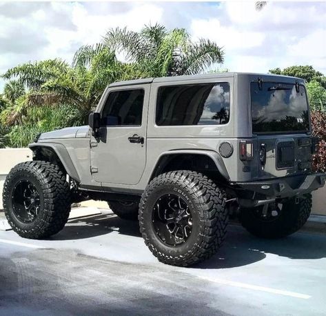 2door Jeep Wrangler, Modded Jeep Wrangler, Gray Jeep Wrangler, Gray Jeep, Jeep Wrangler Colors, 2 Door Jeep, Two Door Jeep Wrangler, Jeep Sahara, Auto Jeep