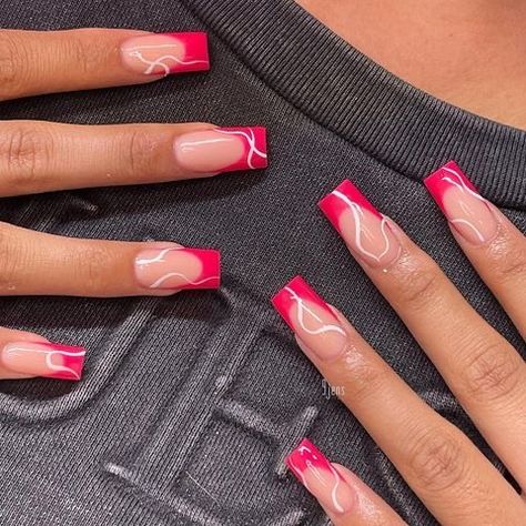 Short Nails Nail Art, Art For Short Nails, Nail Art For Short Nails, Nail Art Easy, Summer Nails Ideas, Pink Tip Nails, Nail Art Inspo, French Tip Acrylic Nails, Simple Acrylic Nails