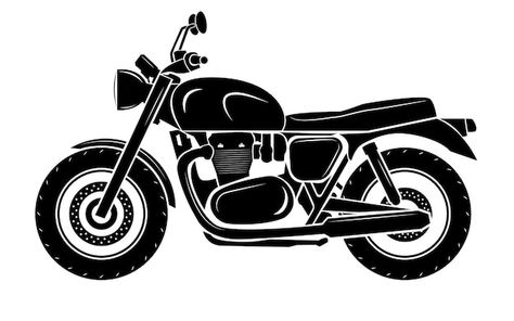 Black and white classic motorcycle illus... | Premium Vector #Freepik #vector #motorcycle-biker #biker-logo #biker #motorcycle-logo Motorcycle Clipart, Biker Logo, Motorcycle Illustration, Motorcycle Logo, Black And White Logos, Classic Motorcycle, Motor Bikes, Clipart Black And White, Bike Trips