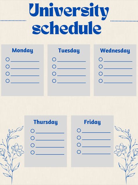 Navy blue university schedule organizer💙 #canva#organizer#planner#aesthetic Blue Planner Aesthetic, University Schedule, University Planner, Schedule Organizer, Organizer Planner, Planner Aesthetic, Schedule Organization, Planner Organization, University