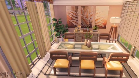 Sims Dining Room Base Game, Sims 4 Base Game Dining Room, Sims 4 Dining Room Ideas No Cc, Sims Dining Room Ideas, Sims Dining Room, Sims 4 Dining Room Ideas, Sims 4 Dining Room, Spanish Vibes, Sims Decor