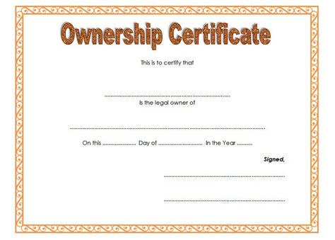 Certificate Of Ownership, Certificate Of Recognition Template, Classroom Attendance, Certificate Of Completion Template, Blank Certificate, Free Certificate Templates, Writing Competition, Printable Certificates, Gift Certificate Template