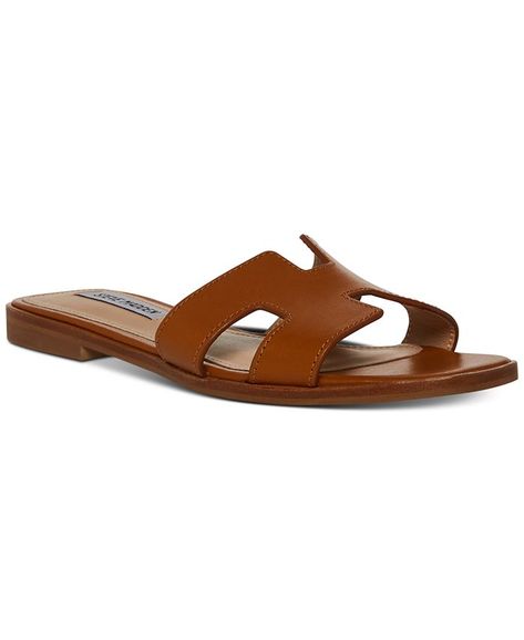 Steve Madden Women's Hadyn Slide Sandals - Macy's Steve Madden Hadyn, Steven Madden Sandals, Sandals Collection, Leather Denim, Designer Sandals, Athletic Apparel, Sandals Summer, Leather Band, Slide Sandals