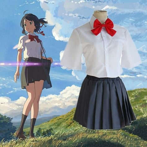 Mitsuha Miyamizu Cosplay, Anime Cosplay Outfits Easy, Ropa Cosplay Anime, Simple Anime Cosplay, Easy Anime Costumes, Cosplays Faciles, Mitsuha Cosplay, Anime Costume Women, Anime Costume Ideas