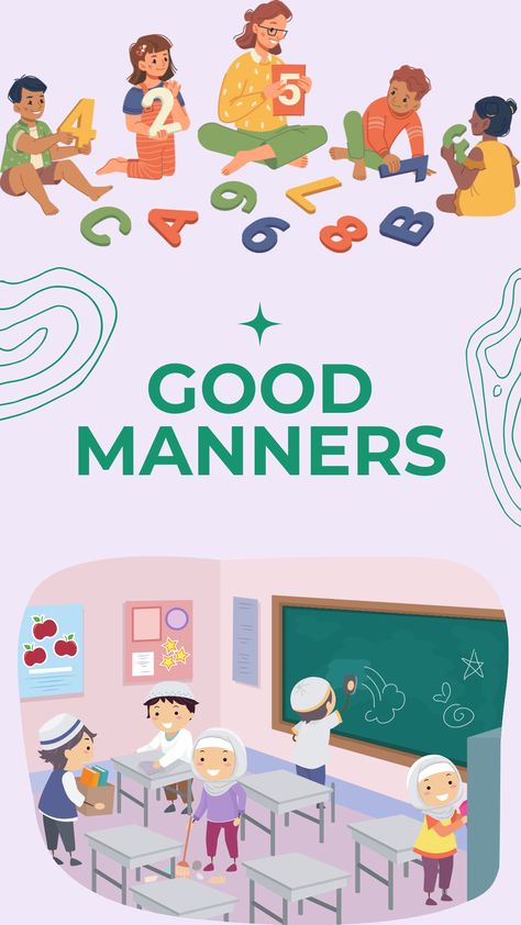 Teaching Manners in the Preschool Classroom Manners For Kids, Knowledge Poster, Seeking Knowledge, Teaching Manners, Early Childhood Learning, Preschool Education, Good Manners, Preschool Classroom, Character Building