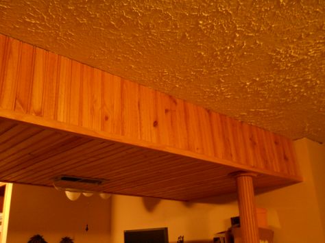 used wainscotting to cover the nasty duct work Basement Framing, Ceiling Remodel, Pinterest Cover, Wood Plank Ceiling, Basement Reno, Diy Basement, Duct Work, Living Room Design Decor, Basement Remodel