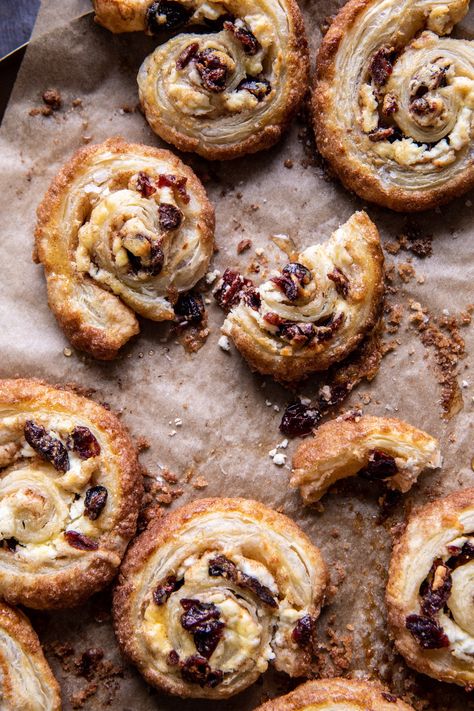 Cranberry Goat Cheese Puff Pastry Swirls | halfbakedharvest.com Goat Cheese Pinwheels, Goat Cheese Puff Pastry, Puff Pastry Swirls, Pastry Swirls, Cranberry Goat Cheese, Cranberry Baking, Half Baked Harvest Recipes, Cheese Pinwheels, Whipped Goat Cheese