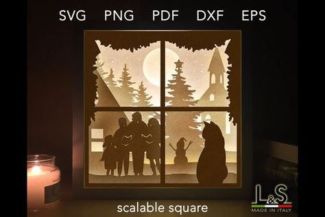 3D SVG Cut Files Diy Christmas Shadow Box, Shadow Box Template, Shadow Light Box, Cat Shadow, Christmas Shadow Boxes, Shadow Box Svg, 3d Shadow Box, Design Paper, 3d Paper Crafts