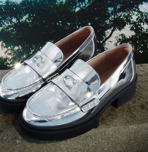 Silver Loafers, Coach Website, Chunky Loafers, Smile More, Authentic Self, Forever New, Coach Leather, Heritage Brands, Coach Shoes