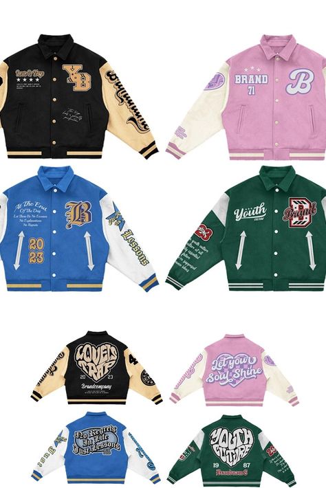 I will design your streetwear varsity jacket Varsity Jacket Design Ideas, Varsity Jacket Back Design, Varsity Jacket Template, Streetwear Varsity Jacket, Varsity Graphics, Varsity Streetwear, Freelance Graphic Design Jobs, Varsity Jacket Design, Custom Varsity Jackets