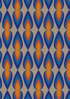 Patternatic: Photo #retropatterns Motif Vintage, Retro Fabric, Retro Pattern, Yellow And Blue, Vibrant Blue, Retro Prints, Vintage Wallpaper, Textile Patterns, Repeating Patterns