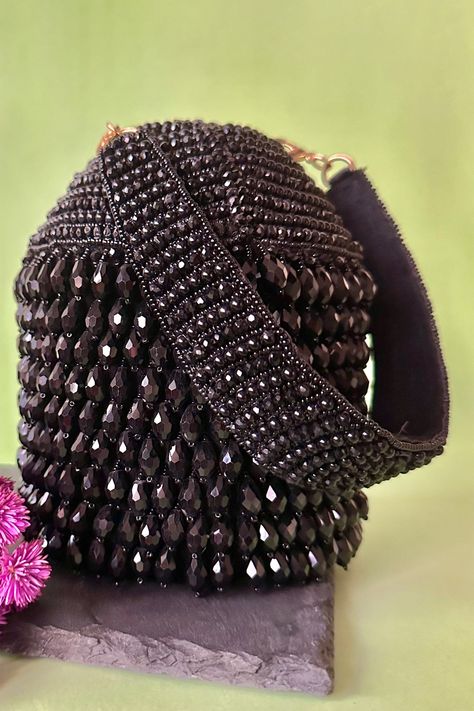 Discover these amazing collection of Black Pearls Pristine Embellished Potli Bag by Nayaab by Sonia online at Aza Fashions. Potlis Bags, Pearl Tassels, Potli Bag, Black Pearls, Potli Bags, Types Of Work, Crystal Embellishment, Black Pearl, Online Bags