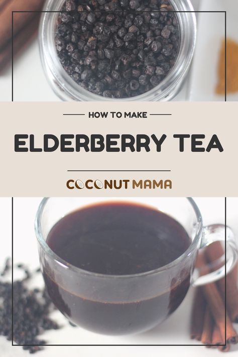 Elderberry tea is a delicious berry-infused tea made with dried elderberries, cinnamon, turmeric, and raw honey. Elderberry Tea Recipe, Dried Elderberries, Infused Tea, Medicine Recipes, Elderberry Tea, Tea Diffuser, Herbal Medicine Recipes, Dried Berries, Mama Recipe