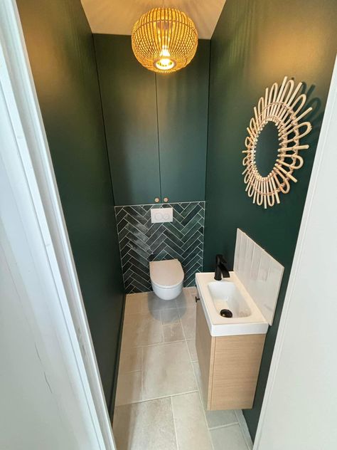 Downstairs Toilet Ideas Quirky, Downstairs Toilet Ideas, Toilet Ideas, Bathroom Powder Room, Small Toilet Room, Downstairs Loo, Downstairs Toilet, Small Toilet, Bathroom Redesign