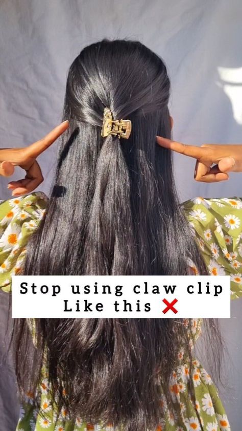 Nisha Ghosh | content creator | Try this easy claw clip hairstyle hack with pencil 📝 .. . . #hairoftheday #hairtutorial #hairhacks #hairstyletutorial #hairstyles… | Instagram Hairstyles For Churidar, How To Put Hair In Claw Clip, How To Put Hair Up With Claw Clip, Cute Hairstyles With Claw Clips, Hair Claw Hairstyles, Hairstyles Clawclip, Hairstyles With Clips, Banana Clip Hairstyles, Simple Hairstyle For Saree