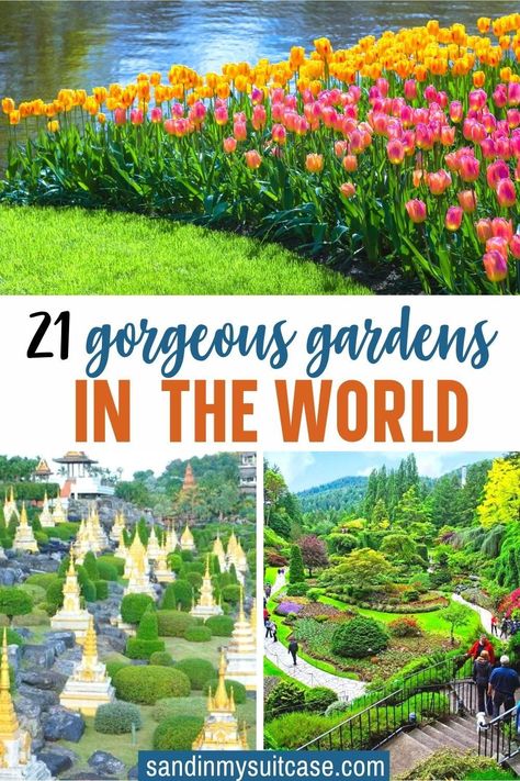 21 Gorgeous Gardens in the World | Love visiting gardens? We’ve been fortunate to stroll through some stunning examples, including in England, Hawaii, France, Mexico, South Africa – and also closer-to-home where we live in British Columbia, Canada. Here are the 21 most beautiful gardens in the world. Floating Gardens, Villa Ephrussi De Rothschild, Fairchild Tropical Botanic Garden, Villa Ephrussi, Poison Garden, Singapore Botanic Gardens, French Gardens, Alnwick Castle, Versailles Garden