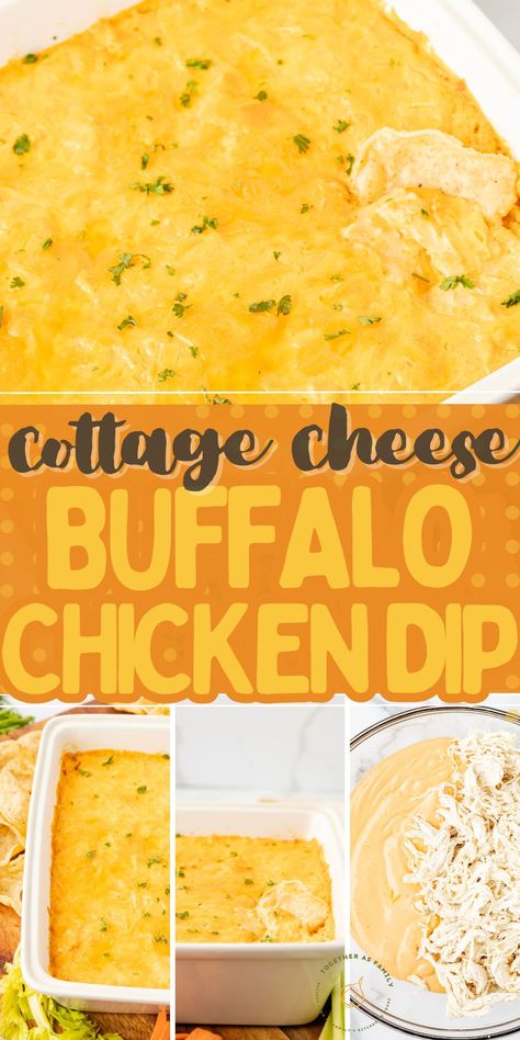 Buffalo Chicken Cottage Cheese Dip, Buffalo Cottage Cheese Dip, Cottage Cheese Nacho Dip, Cottage Cheese Buffalo Chicken Dip, Cottage Cheese Buffalo Chicken, High Protein Dips, High Protein Dip, Cheese Chip Dip, Game Day Dips