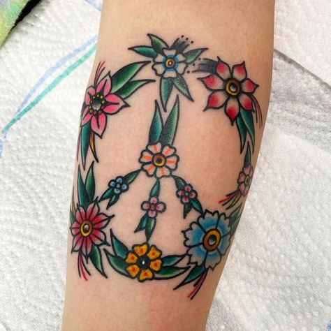 Hippie Flower Tattoos, Hippie Tattoos, Peace Flower, Peace Tattoos, Hippie Tattoo, Hippie Flowers, Girly Tattoos, Foot Tattoo, Feminine Tattoos