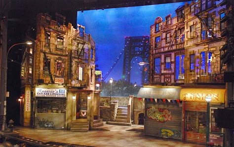 theatre set designs - Google Search Broadway Stage Design, Stage Play Set Design, Theatrical Stage Design, Stage Production Design, Street Set Design, Musical Theatre Set Design, In The Heights Set Design, Paris Set Design, Broadway Set Design