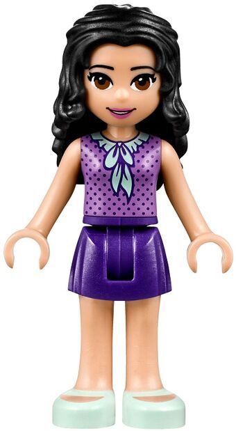 Emma Friends, Legos Sets, Dark Purple Skirt, Lilac Shoes, Lego Birthday Cake, Royal Blue Skirts, Lego Girls, Mermaid Wallpapers, Lavender Tops