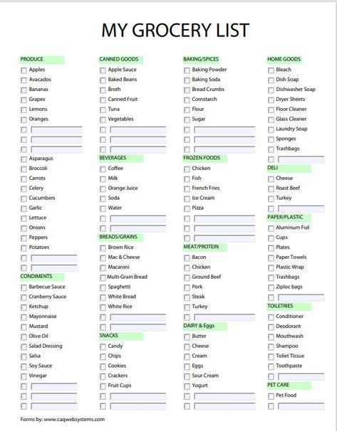 My Grocery List is a PDF Grocery Checklist and Fillable Form.  This is a great way to save time and money.  Plan your grocery shopping with this handy check list.  This form is fillable so you can add your favorite items that are not listed. Simple Shopping List, Grocery List With Pictures, Basic Grocery List Families, Grocery List Black People, Grocery List For College Students, Monthly Shopping List, Grocery List Ideas, Basic Grocery List, Simple Grocery List