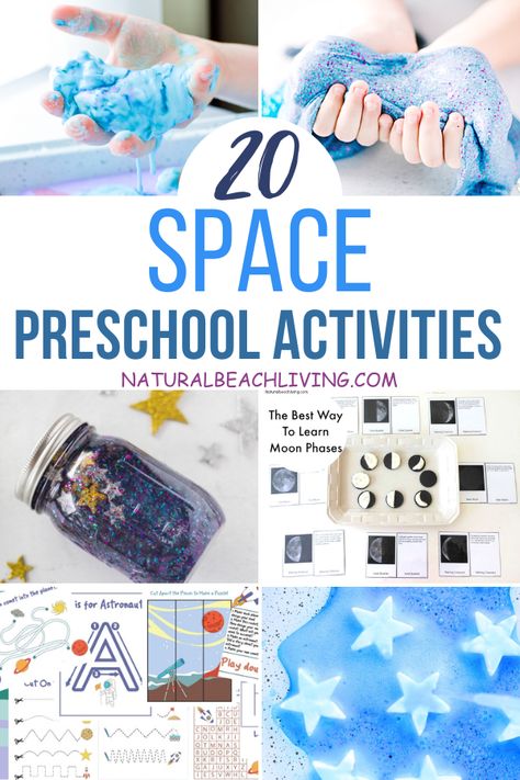 Space Preschool Theme Lesson Plan Activities - Natural Beach Living Space Dramatic Play Preschool, Space Kindergarten Activities, Space Theme Preschool Activities, Space Preschool Activities, Space Preschool Theme, Preschool Space Theme, Space Lesson Plans, Lesson Plan Activities, Space Theme Preschool