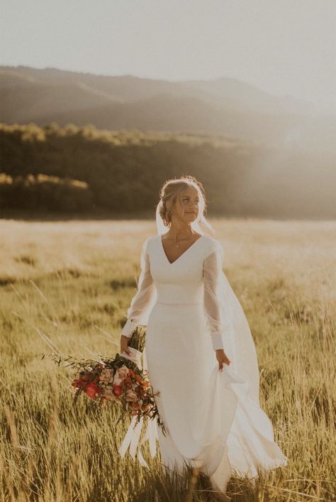 Modern Modest Wedding Dress, Long Sleeve A Line Wedding Dress, Modest Boho Wedding Dress, Elegant Modest Wedding Dresses, Ranch Wedding Dress, Mountain Wedding Dress, Cream Wedding Dresses, Paisley Wedding, Cute Wedding Dress